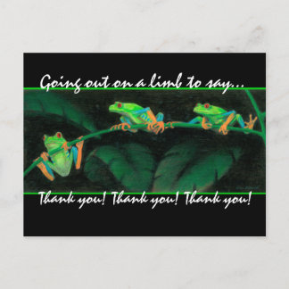 Carte Postale Merci aux yeux rouges de grenouilles d'arbre !