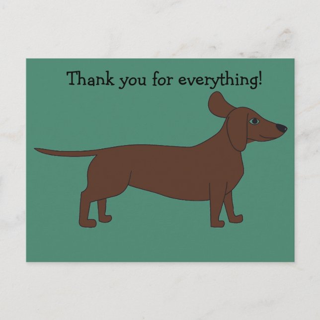 Carte postale Merci avec Dachshund (Devant)