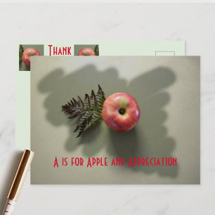 Carte Postale Merci avec une pomme