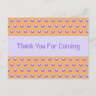 Carte Postale Merci Baby shower invité Blue Poeach Polka point
