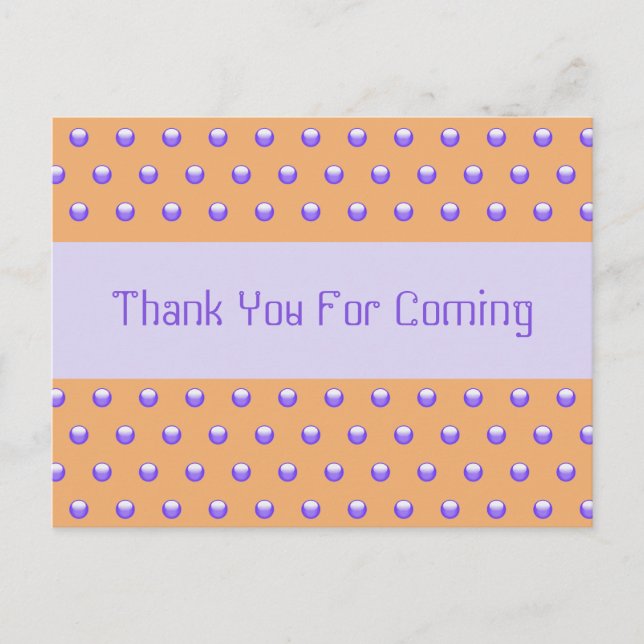Carte Postale Merci Baby shower invité Blue Poeach Polka point (Devant)