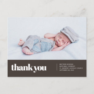 Carte Postale Merci Baptismal photo moderne et simple