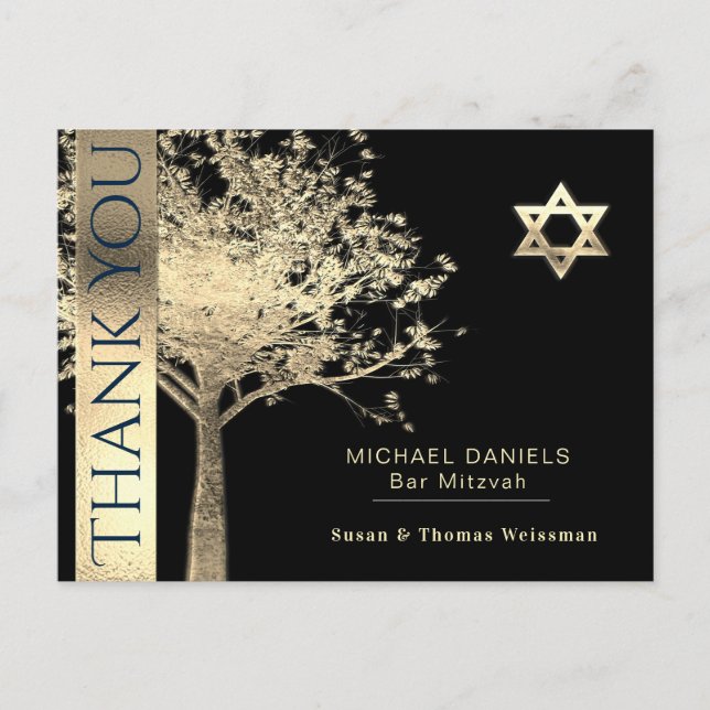 Carte Postale Merci Bar Mitzvah (Devant)