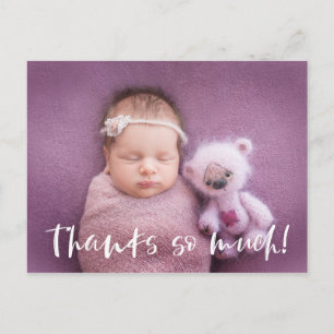 Carte Postale Merci beaucoup   Blanc   Photo de bébé remerciemen