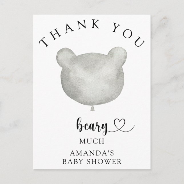 Carte Postale Merci beaucoup ours (Devant)