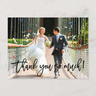 Carte Postale Merci beaucoup pour un mariage en écriture Modern 