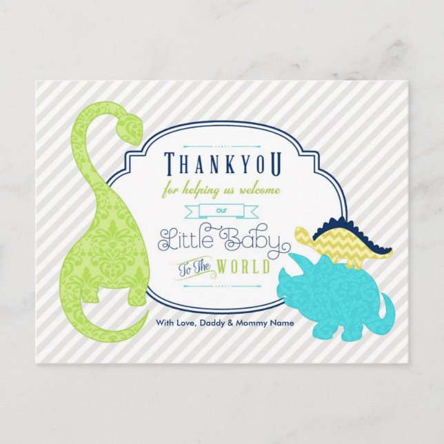 Carte postale Merci bébé Dinosaur (Devant)