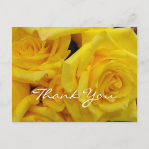 Carte Postale merci bénévolement fleurs de rose jaune