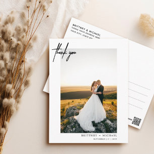 Carte Postale Merci blanc simple à la main