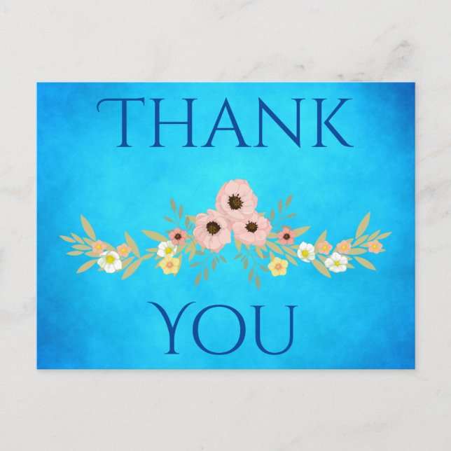 Carte Postale Merci bleu (Devant)