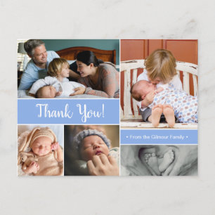 Carte Postale Merci bleu 2e Faire-part bébé bébé bébé garçon