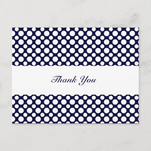 Carte postale Merci bleu blanc Polka-Dots