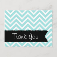 Carte postale Merci bleu clair Chevron