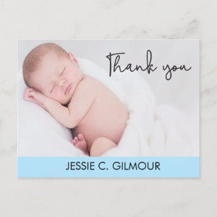 Carte Postale Merci bleu Faire-part de naissance bébé texte du s
