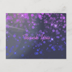 Carte Postale Merci bleu rose Confetti personnalisé