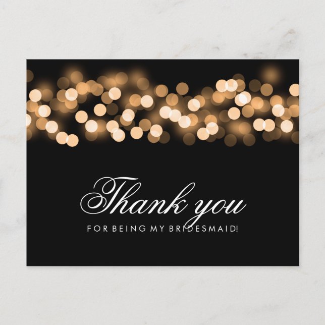 Carte Postale Merci Bridesmaid Gold Hollywood Glam (Devant)