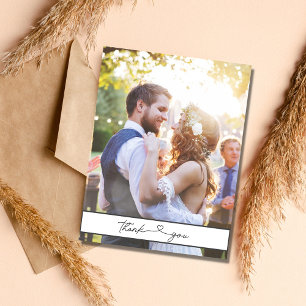 Carte Postale Merci budgétaire Mariage de photos de script simpl