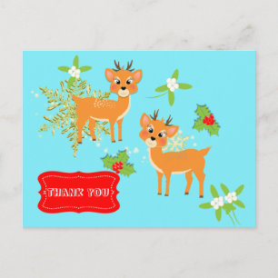 Carte Postale Merci cadeau de Noël Retro inspiré