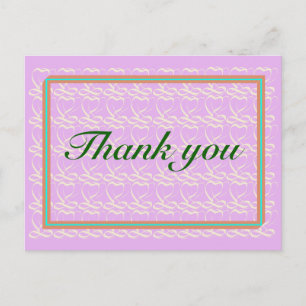 Carte Postale Merci ~coeur ruban violet~