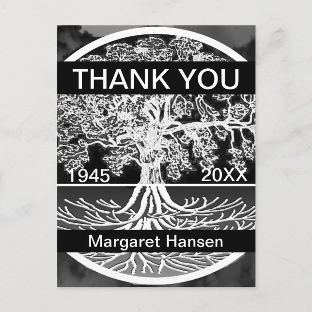 Carte Postale Merci | Condoléances | Arbre de vie (Devant)