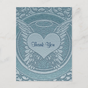 Carte Postale Merci   Condoléances   Bleu Clair