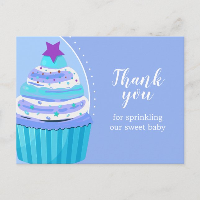 Carte Postale Merci Cupcake Baby shower d'arrosage pour bébé (Devant)