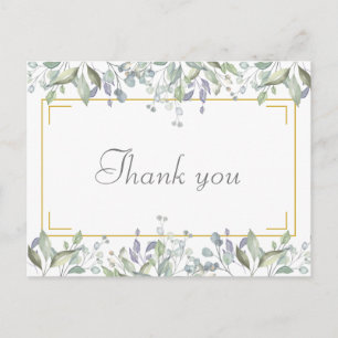 Carte Postale Merci d'affaires à script floral simple