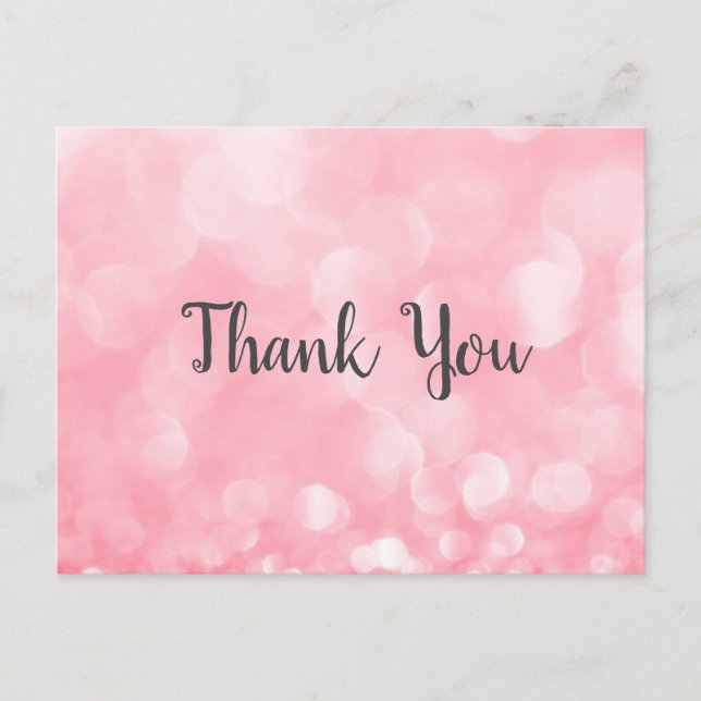 Carte Postale Merci d'affaires moderne Pink Bokeh (Devant)