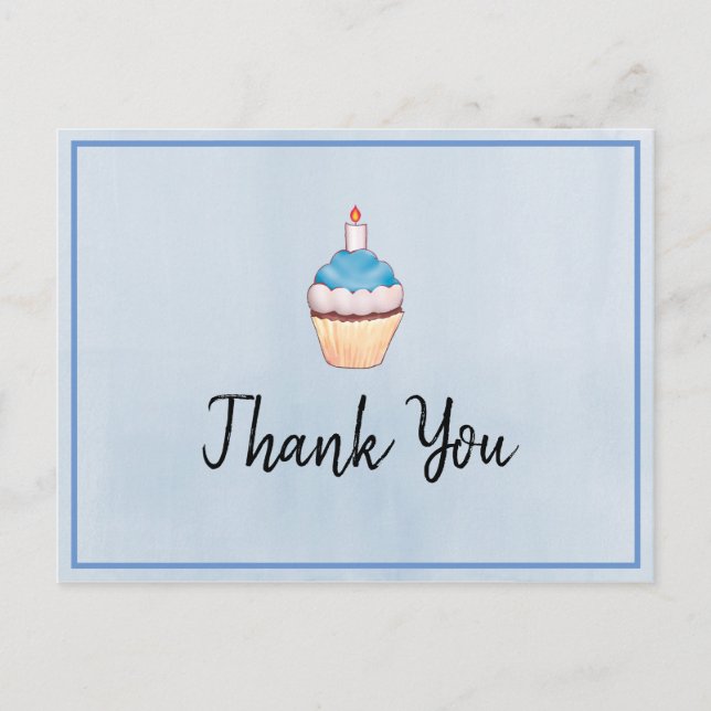 Carte Postale Merci d'anniversaire de Blue Cupcake (Devant)