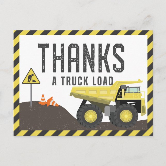 Carte Postale Merci d'anniversaire de la construction de camions (Devant)