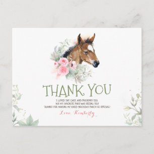 Carte Postale Merci d'anniversaire de Little Horse