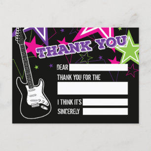 Carte Postale Merci d'anniversaire rock Star