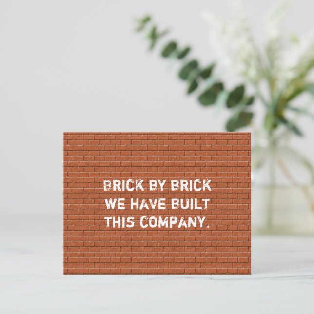 Carte Postale Merci d'appréciation des employés Démarrage d'entr (Debout devant)