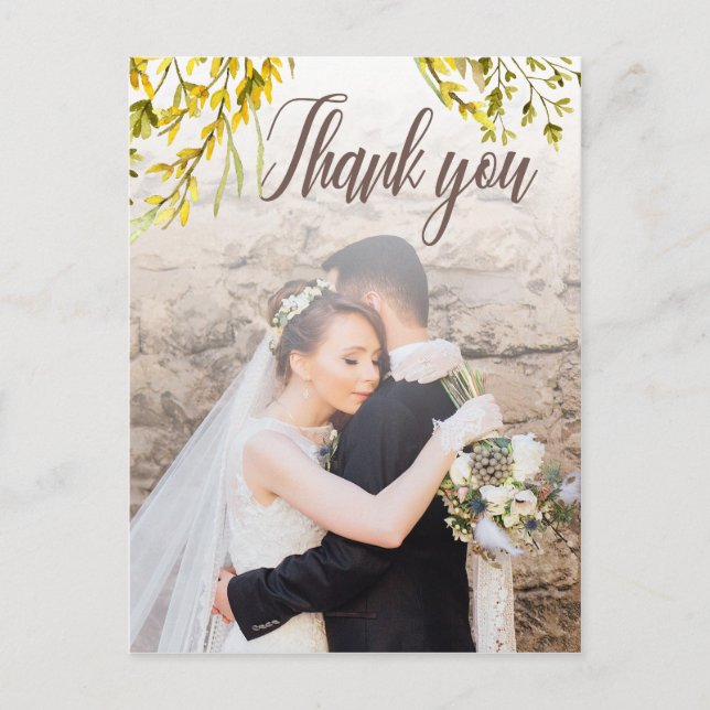 Carte Postale Merci d'aquarelle romantique Fleur sauvage (Devant)