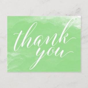 Carte Postale Merci d'aquarelle vert chaux moderne
