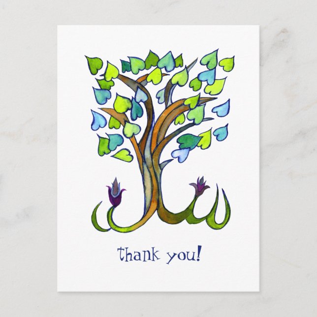 Carte Postale Merci d'arbre du coeur doux (Devant)