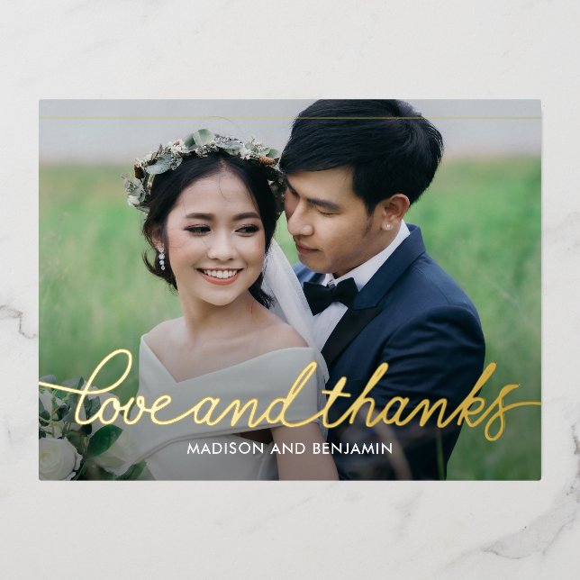 Carte postale Merci Darling Script FOIL (Recto)