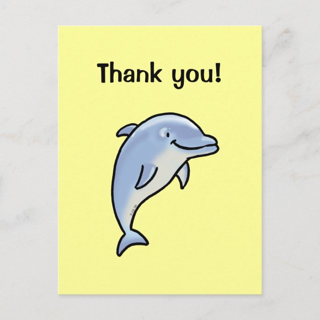 Carte Postale Merci! (dauphin) (Devant)
