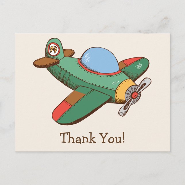 Carte Postale Merci d'avion Jouet vintage (Devant)