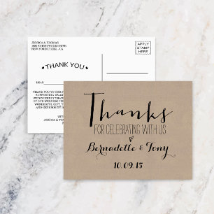Carte Postale Merci D'Avoir Célébré Avec Nous ! Merci mariage