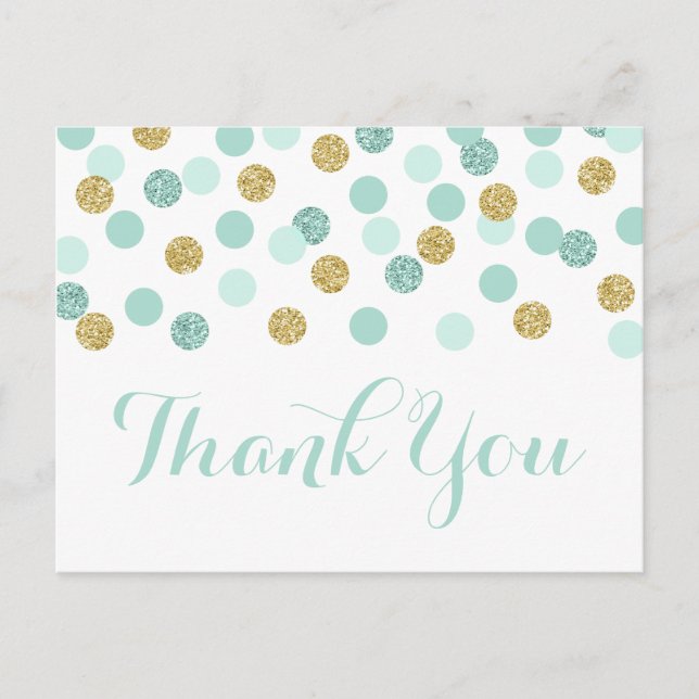 Carte postale Merci de Baby shower de menthe et d' (Devant)