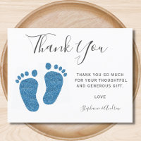 Merci de Baby shower de Parties scintillant bleu