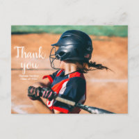 Carte postale Merci de base-ball simple sportif