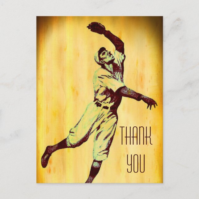 Carte postale Merci de base-ball vintage (Devant)