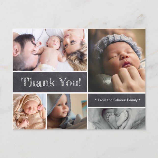 Carte Postale Merci de bébé personnalisé (Devant)