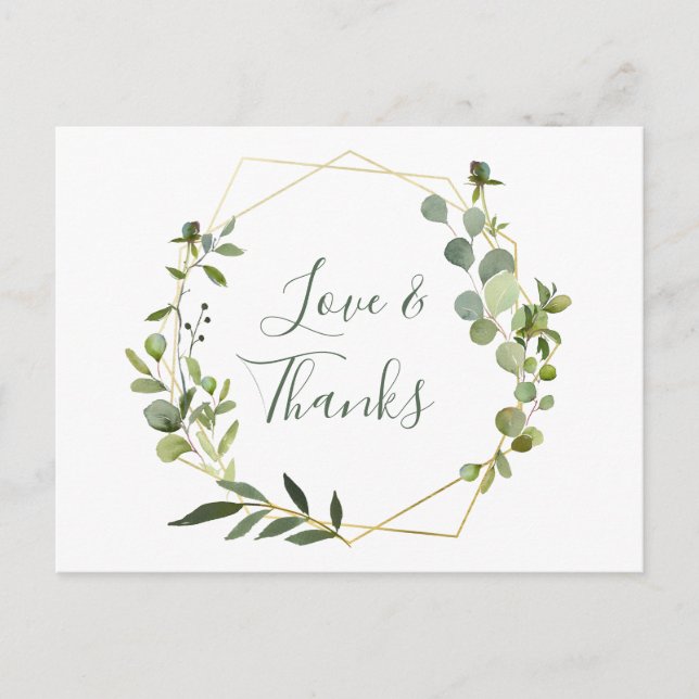 Carte Postale Merci de cadre géométrique Eucalyptus moderne (Devant)