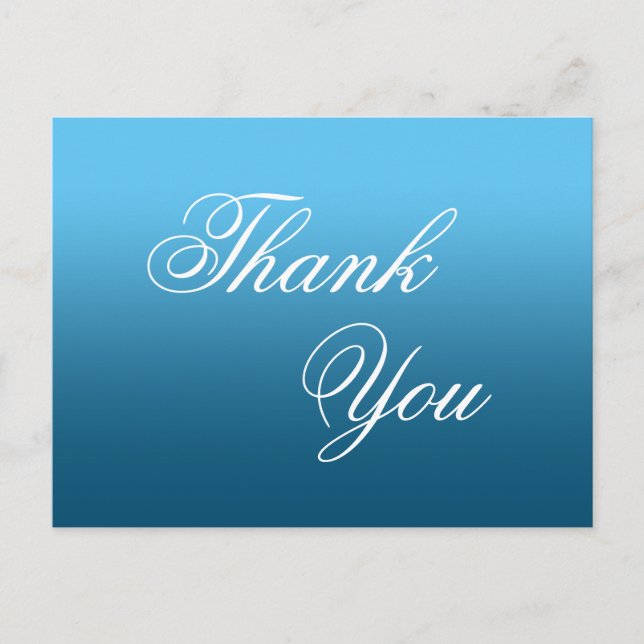 Carte Postale Merci de calligraphie bleu ciel et océan (Devant)