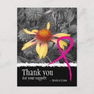 Carte postale Merci de cancer du sein rose ruban