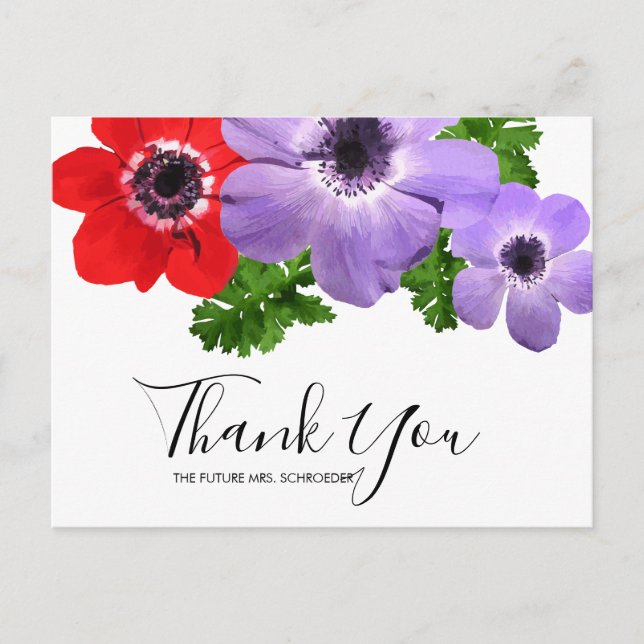 Carte postale Merci de couleur aquarelle (Devant)