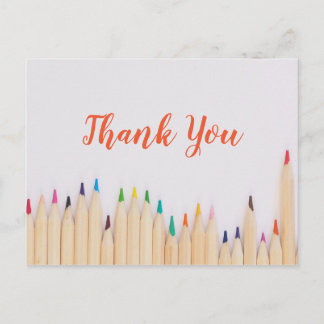 Carte Postale Merci de crayons colorés